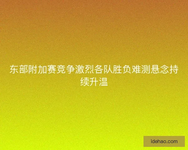 东部附加赛竞争激烈各队胜负难测悬念持续升温